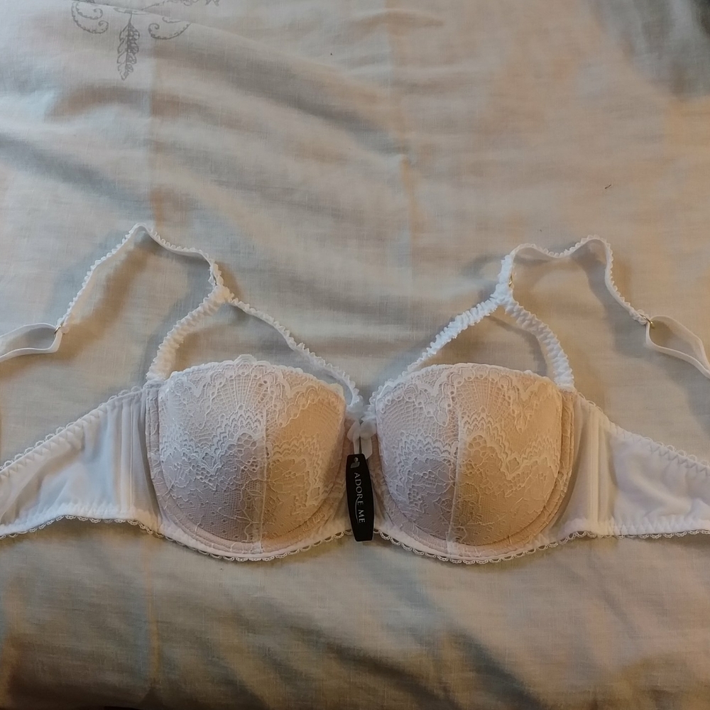 NWT Adore Me white lingerie bra w/ matching bikini
